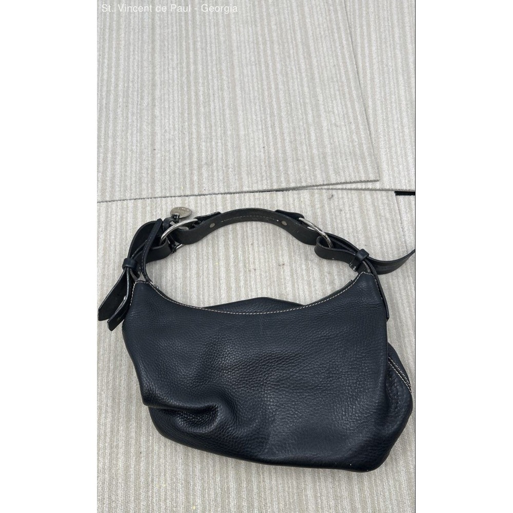 DOONEY & BOURKE 1975 Pebbled Leather Hobo Classic Vintage Shoulder Bag Black VGC - Picture 6 of 12